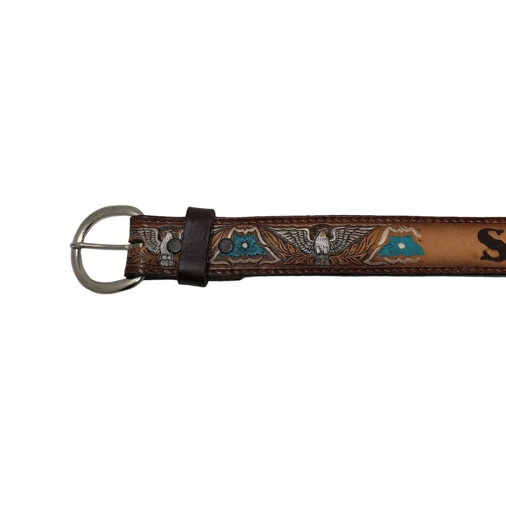Shannon Name Engraved Girls Belt Size 22 Mallory Western Cowgirl Farm Aztec